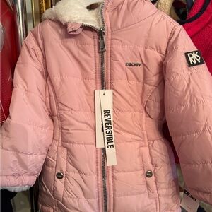 DKNY Kids Pink Quilted Reversible Jacket
